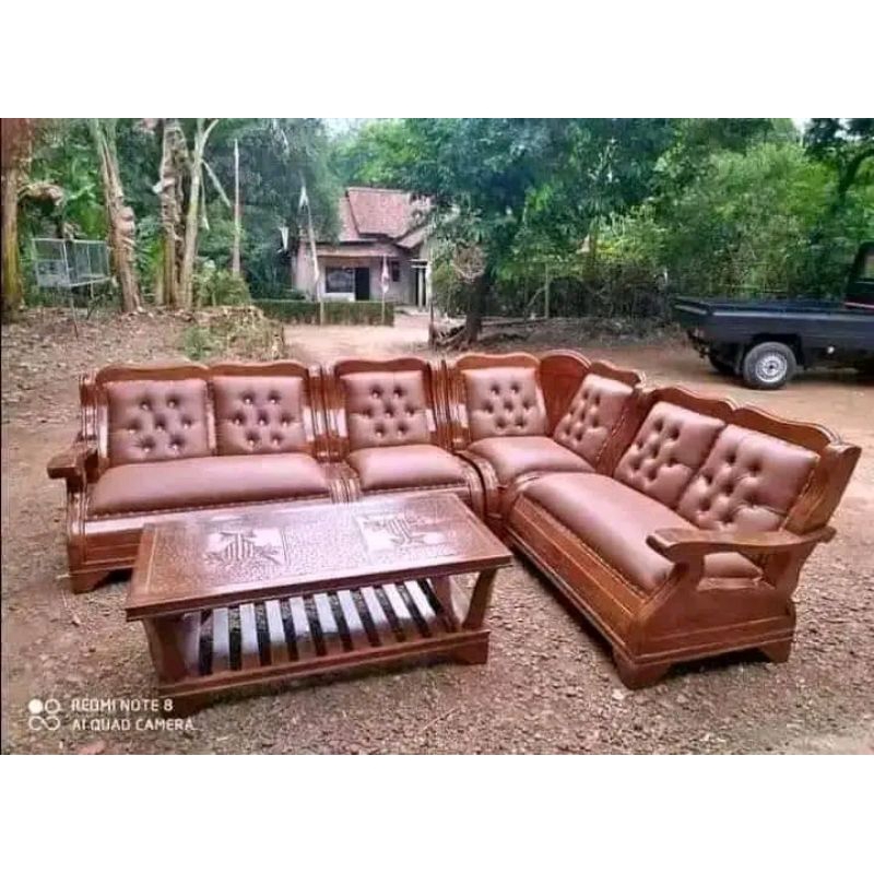 Kursi sudut gajah kayu jati / mebel Jepara