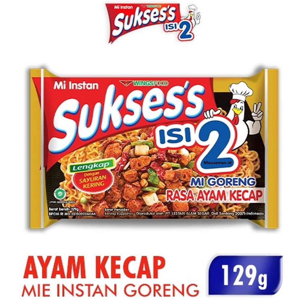 

Mi Instan Mie SUKSES ISI 2 Instant Mi Goreng Rasa AYAM KECAP 129gr