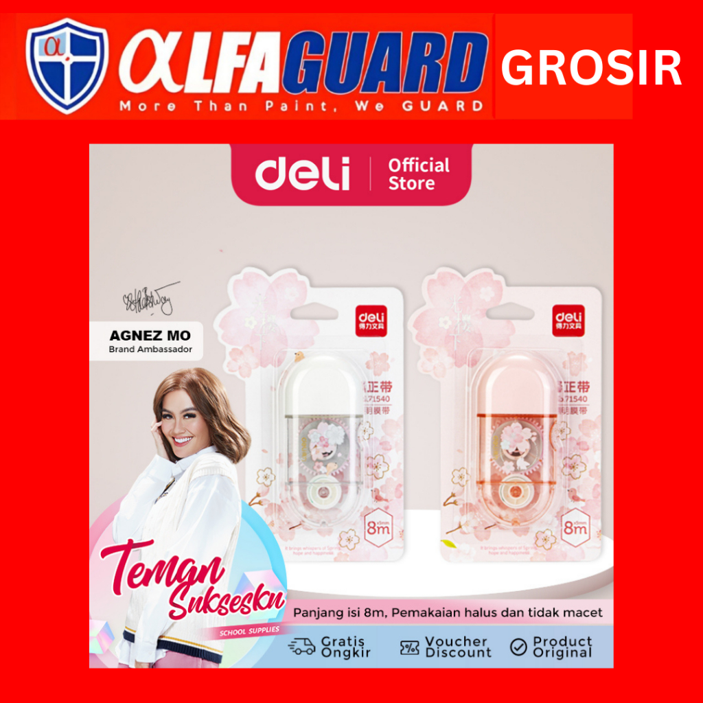 

Deli Correction Tape 8m Tipe-x Kertas Deli BUNGA Tipx Kering 71540