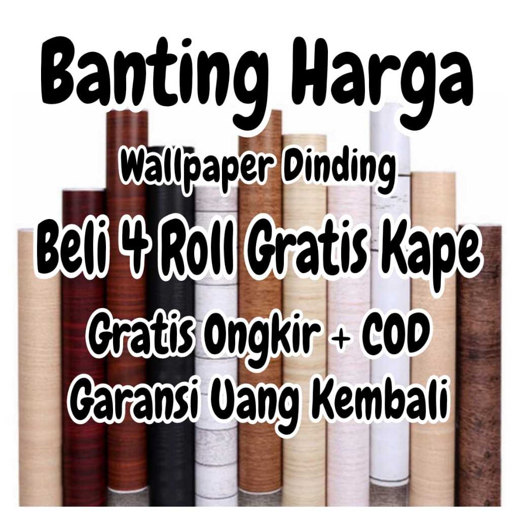 Wallpaper dinding walpaper dinding dingding MOTIF BAMBU HIJAU KAYU JATI MUDA TUA HITAM PUTIH BIRU RU