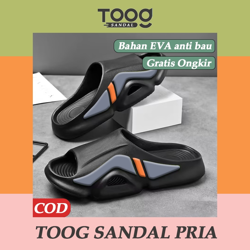 Sendal cowok kekinian murah distro karet rumah olahraga Sendal pria dewasa murah jelly cowok tinggi 