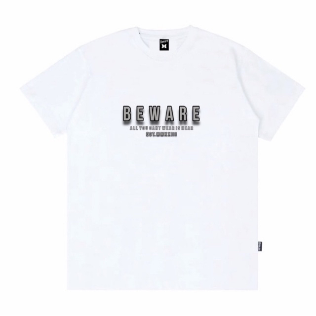 Beware T-Shirt Evil Beware MMXXII White BWR27 Kaos Distro