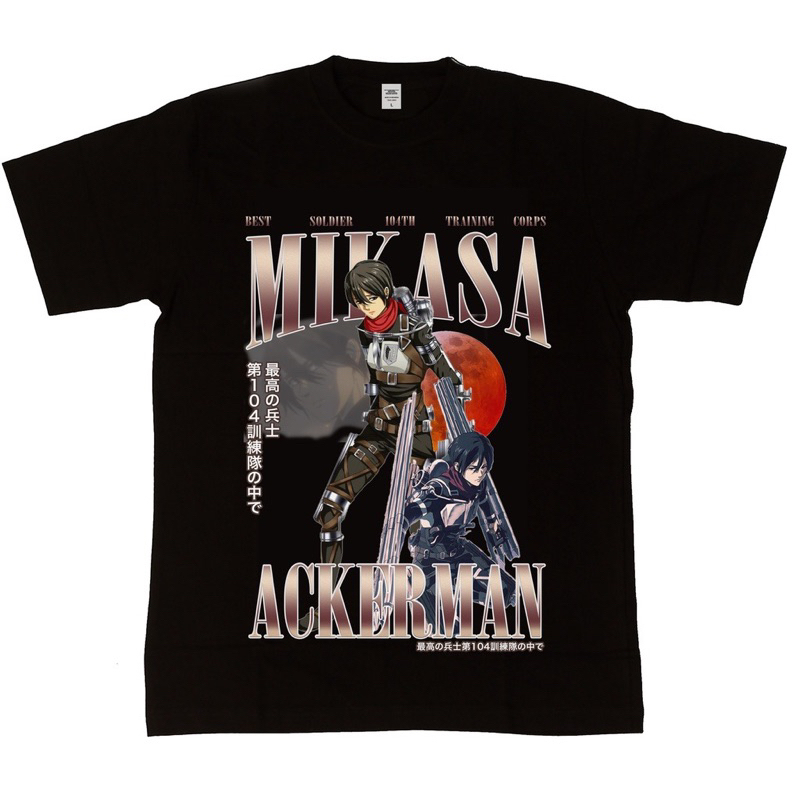 Baju kaos MIKASA ACKERMAN & LEVI ACKERMAN Attack On Titan tshirt Premium