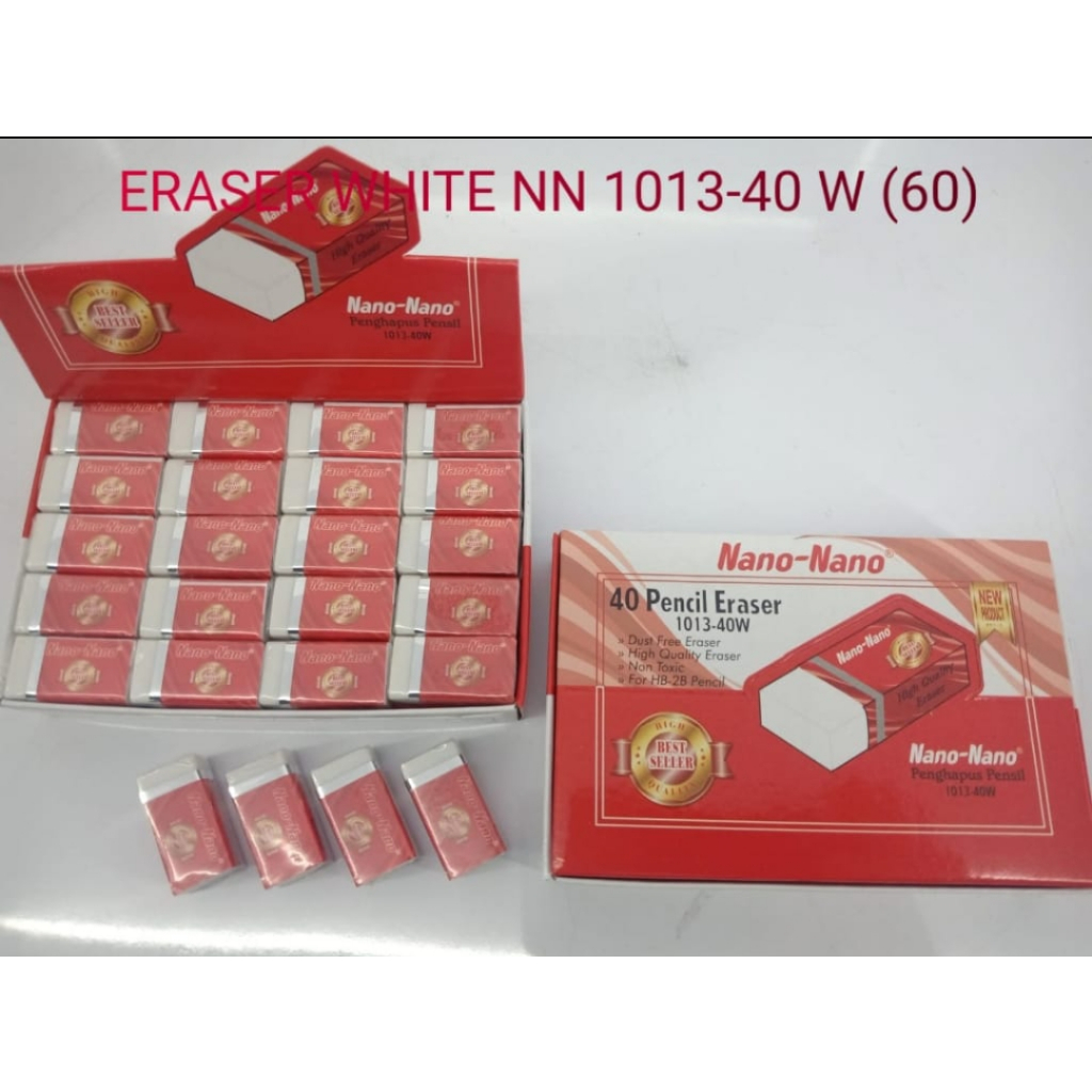 

[40pcs] Penghapus stip murah NANO NANO putih hitam neon