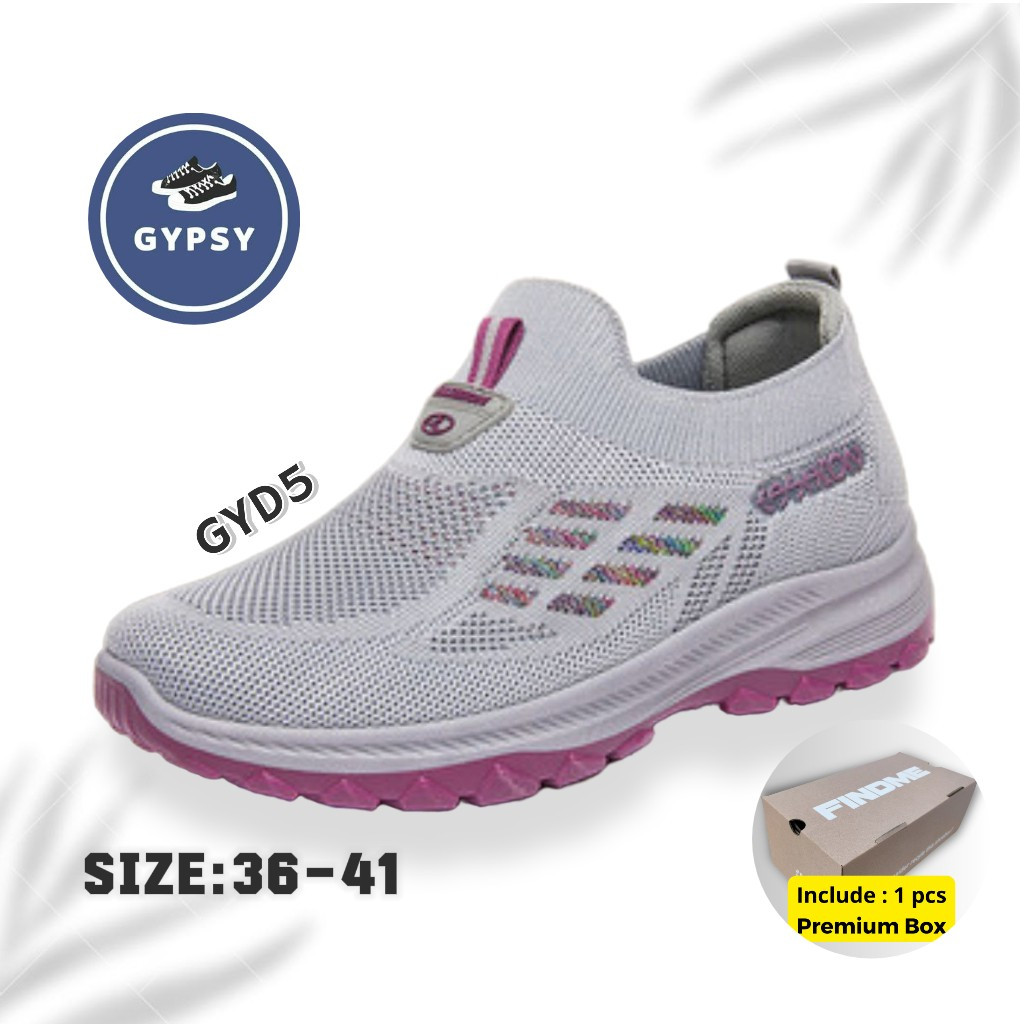 Gypsy – XGYD5 Sepatu Rajut Wanita Kualitas Import Tanpa Tali Cocok untuk Olahraga Senam Marathon Spo