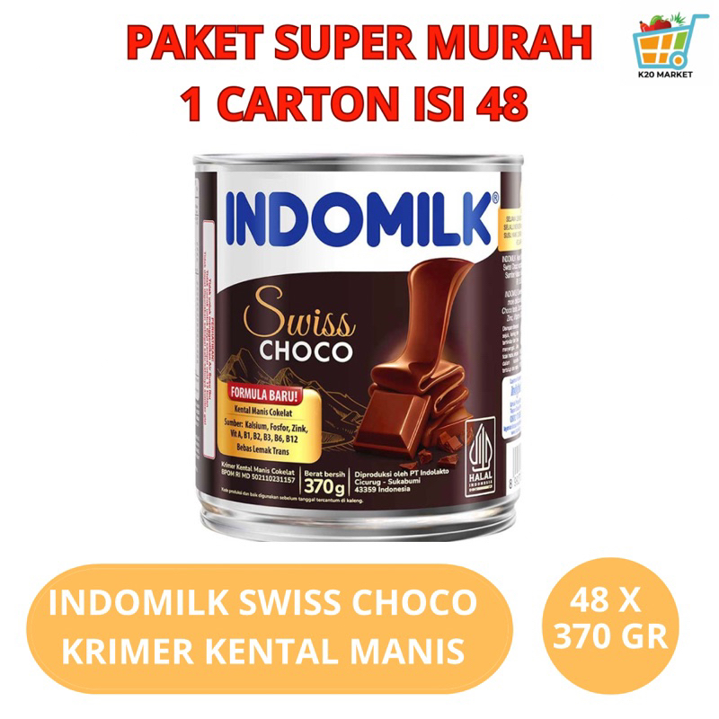 

Indomilk Choco Swiss Krimer Kental Manis Rasa Coklat isi 48 x 370 Gram