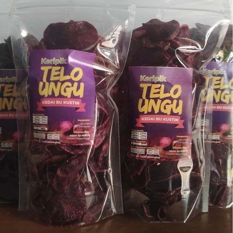 

(2 pcs) Keripik Telo Ungu Kedai Bu Kustin 150gram Renyah Manis Enak