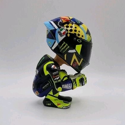 Miniature Figure MotoGP Valentino Rossi. Yamaha Monster Energy 2020 Special design.Custom. Detailed.