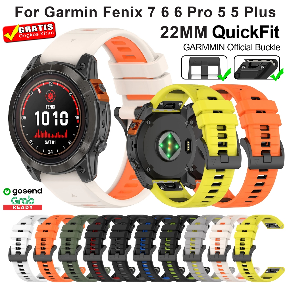 TALI JAM STRAP GARMIN FENIX 7 FENIX 6 6 Pro FENIX 5 5 PLUS SAPPHIRE PRO SOLAR SILICONE TWO TONE SPOR