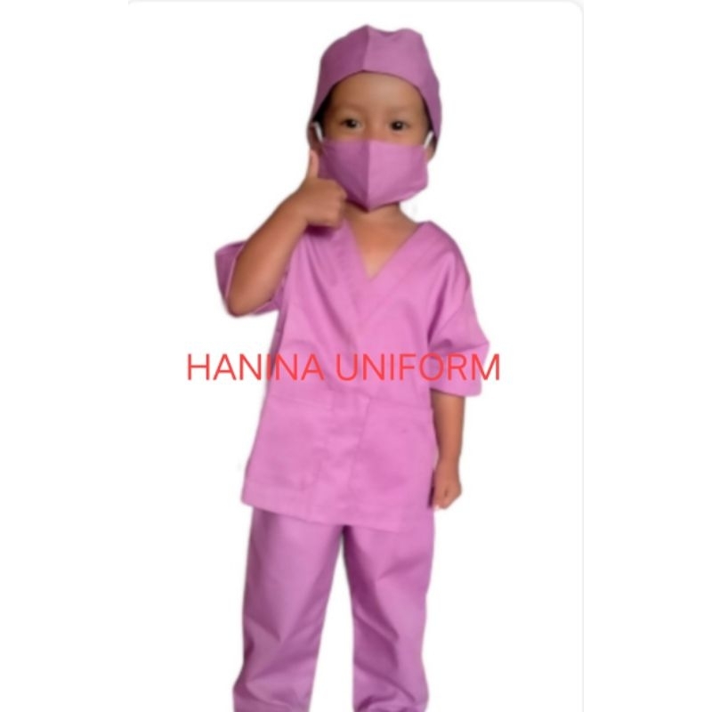 baju Oka/seragam dokter anak/baju profesi anak sekolah paud TK SD/kostum profesi dokter kecil/baju D