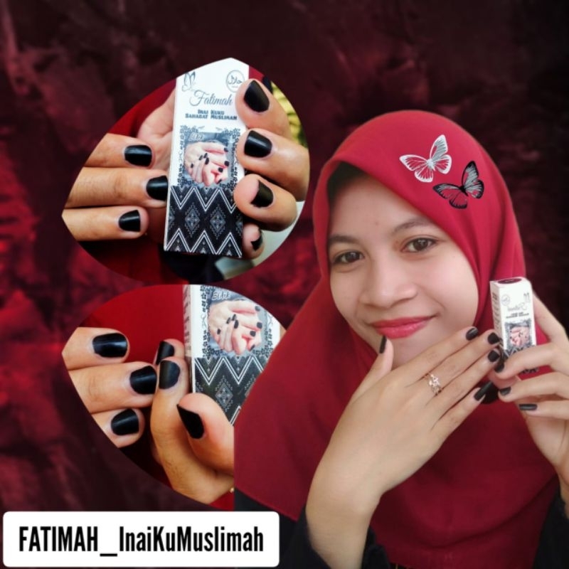 Inai Kuku Fatimah BLACK/ KUTEKMUSLIMAH/PACARHALAL/HENNASAHSHOLAT