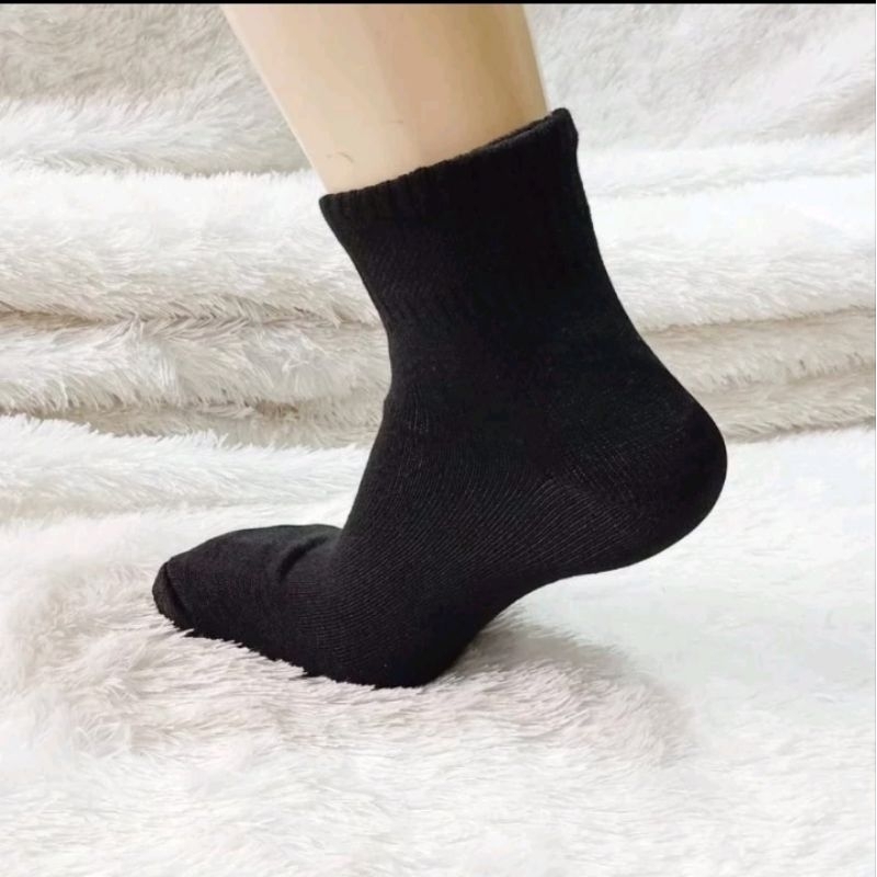 12 pasang dan 6 pasang kaos kaki sport HITAM POLOS COMPUTER TEBAL pria wanita dewasa