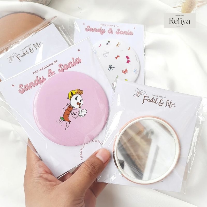 Souvenir Undangan Pernikahan Cermin Bulat / Souvenir Cermin / Souvenir Wedding Gift / Aksesories Cer