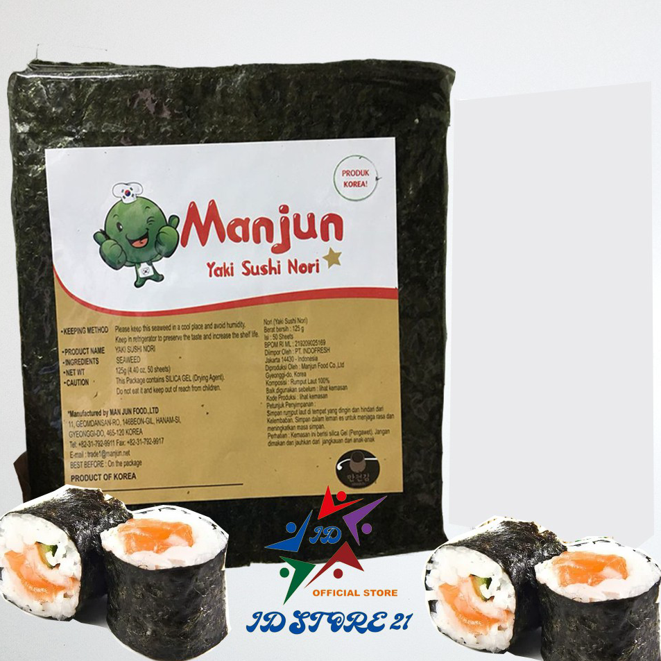 

⚡COD⚡ Halal Manjun 5 Lembar Yaki Sushi Nori Rumput Laut Seaweed Gimbap