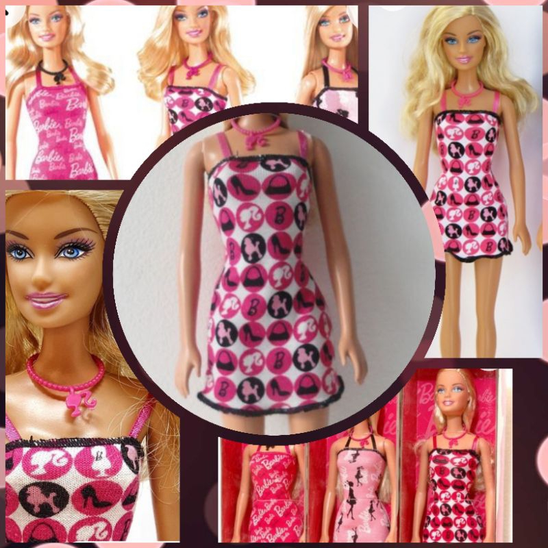 Mini Dress Barbie Doll Black Pink Original Mattel