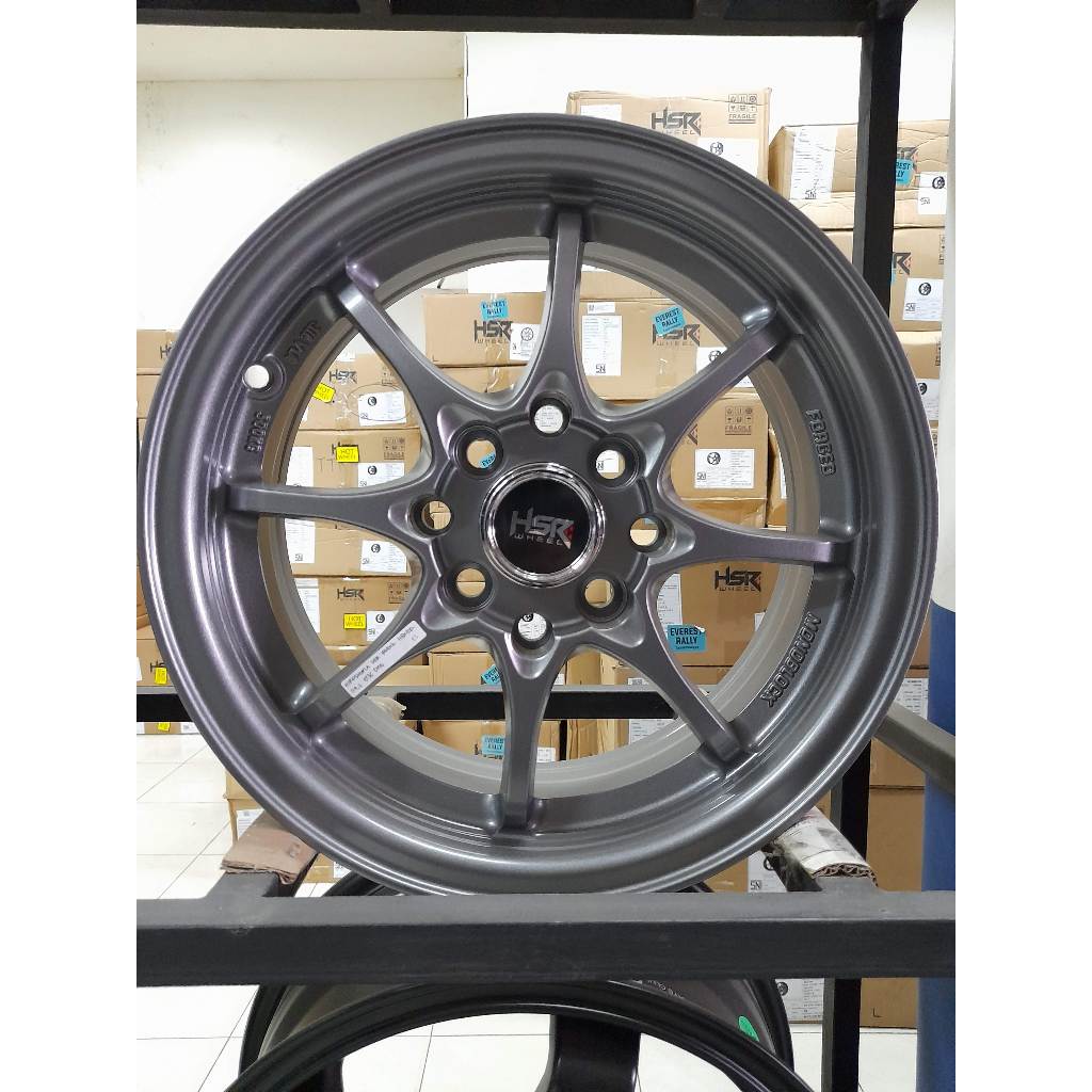 velg racing mobil ring 14 hsr hiroshima warna semi matt grey