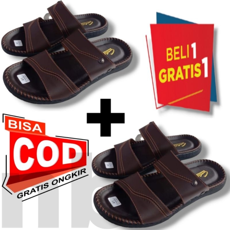 PROMO Sandal pria kulit slop//sandal bb//sandal slop kulit pria