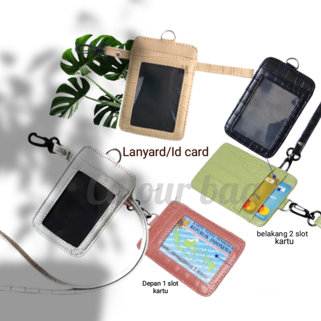 

CLR - Id Card Lanyard Holder CROCO / Name Tag 3 Slot dan 1 ruang koin