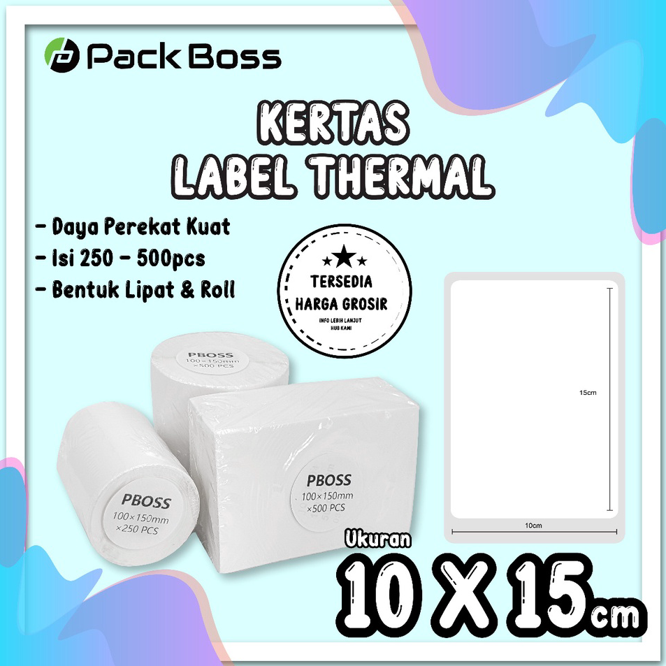 

➻➶✱✼ LABEL STICKER THERMAL 100 X 150 UKURAN A6 LABEL RESI DIRECT THERMAL