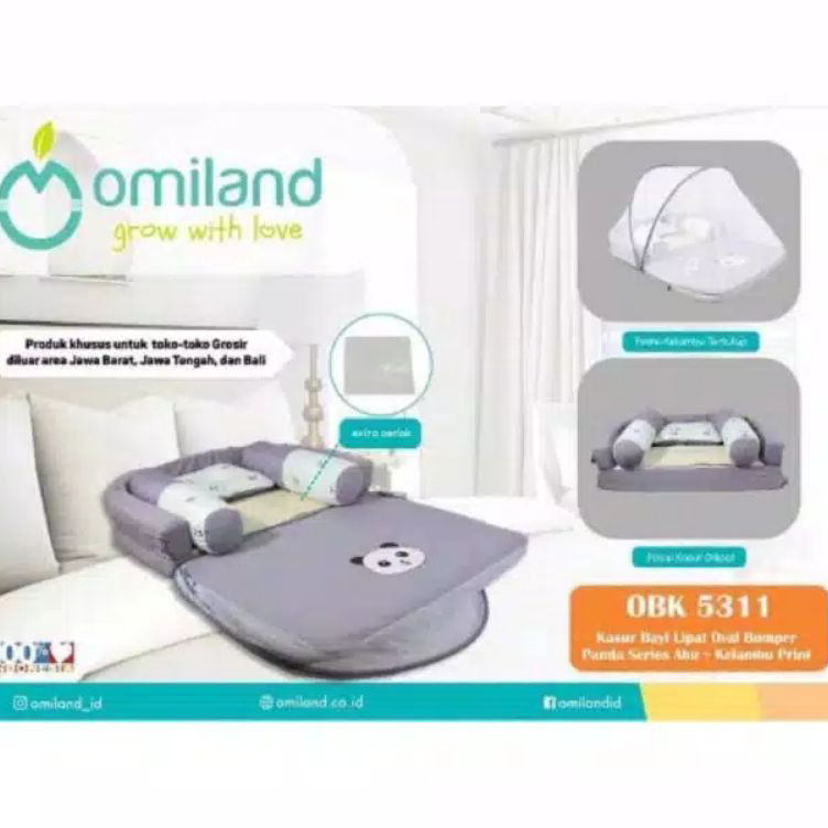 ➾❃❇ Omiland Kasur Bayi Bumper Panda Series + Kelambu OBK5311