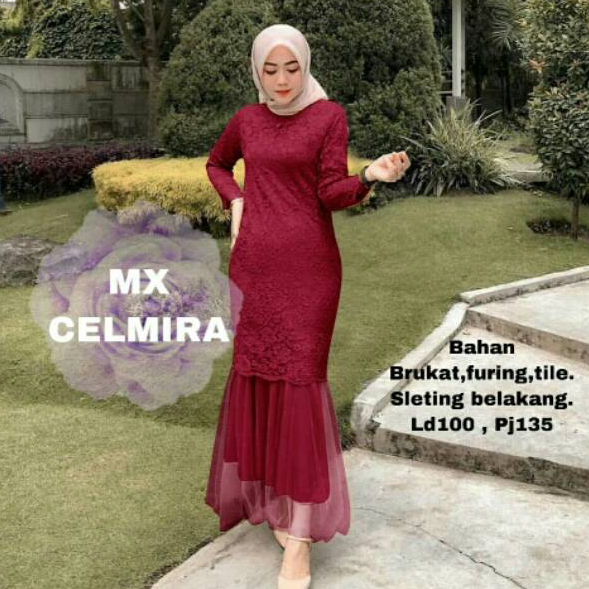 ➣✷✮ MAXI CELMIRA DUYUNG BRUKAT REALPICT/DRESS WISUDA /DRESS MUSLIM DUYUNG/GAMIS DUYUNG /MX DUYUNG BR