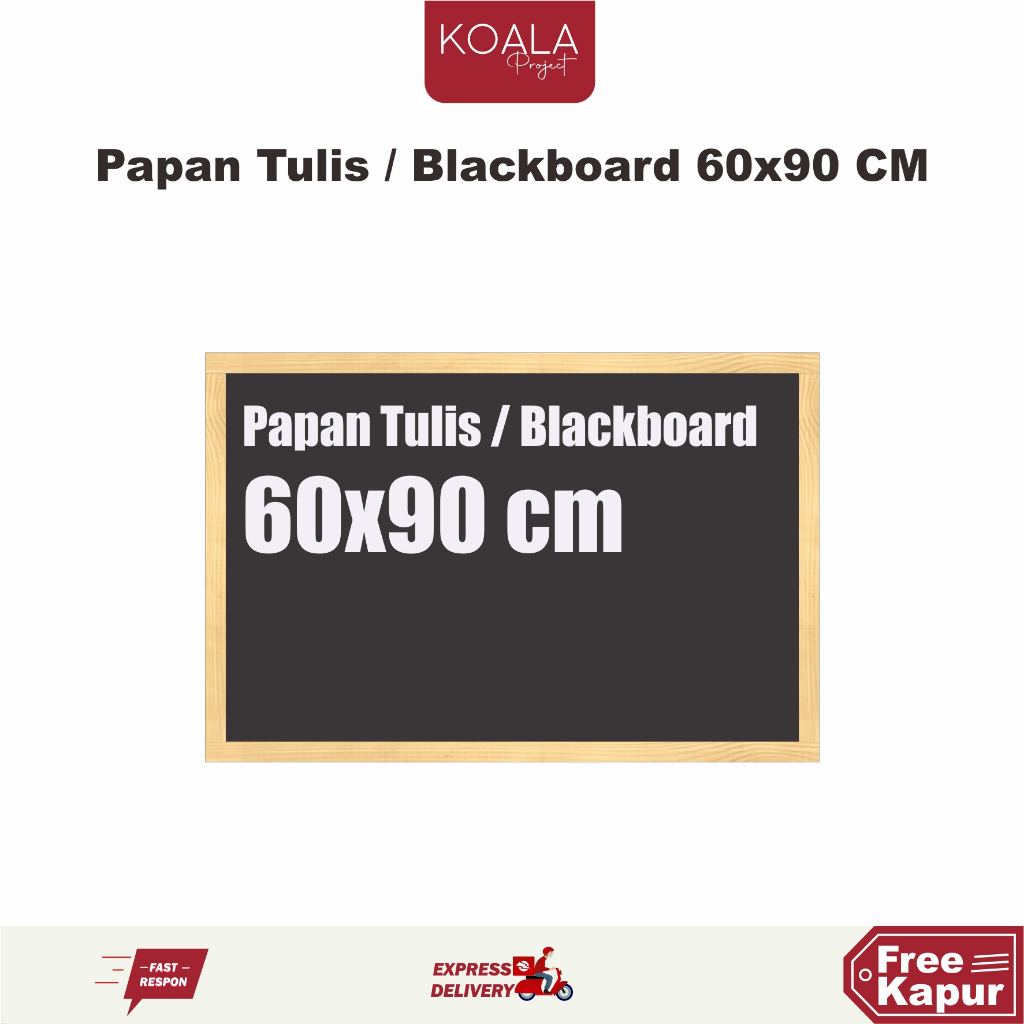 

PAPAN TULIS KAPUR HITAM BLACKBOARD CHALKBOARD 60X90 CM KOALA PROJECT