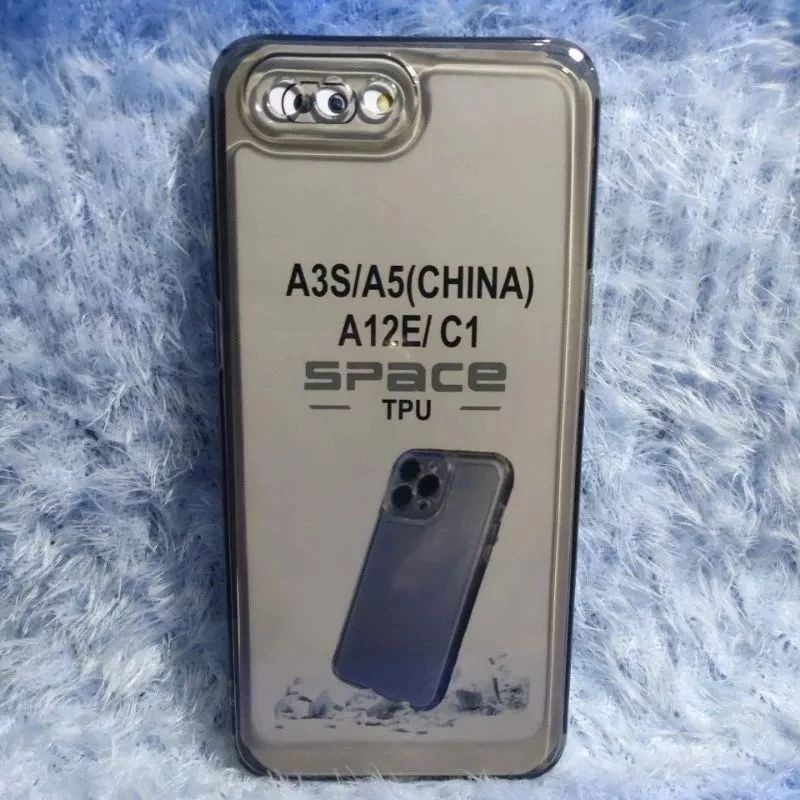 SoftCase Clear Hitam OPPO A3S/ A12E/ C1/ A1K/ C2/ A5 Case Selikon Bening Transparan Pelindung Belaka