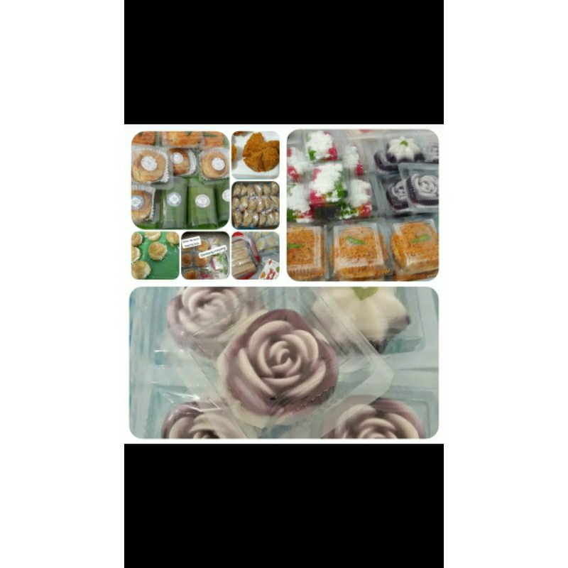 

kue basah..pastel kentang wortel + telor , soes vla susu topping keju, slendang mayang singkong, ketan bubuk ,pudding susu, bolkus gulmer dll