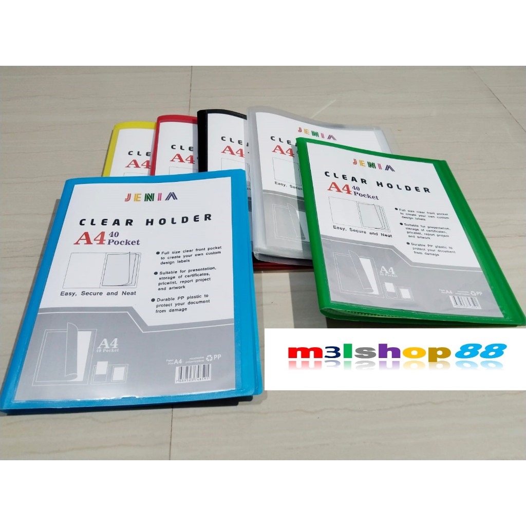 

Clear holder A4 40 lembar Jenia -1 pcs