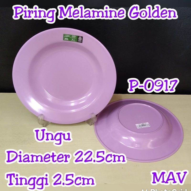 Piring makan melamin 9" Piring melamin Golden P0917 Ungu
