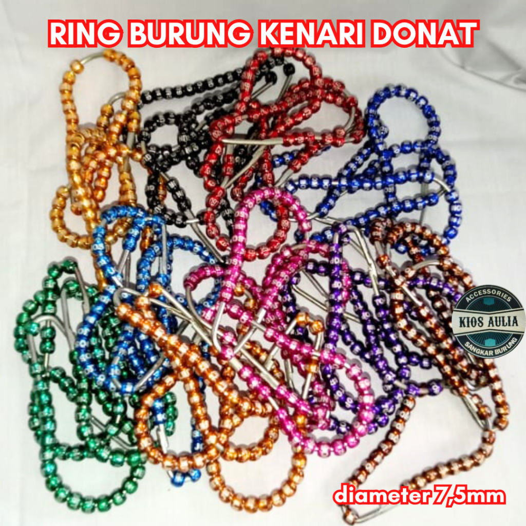 RING CINCIN GELANG PENANDA KAKI BURUNG KENARI DONAT per-25 biji