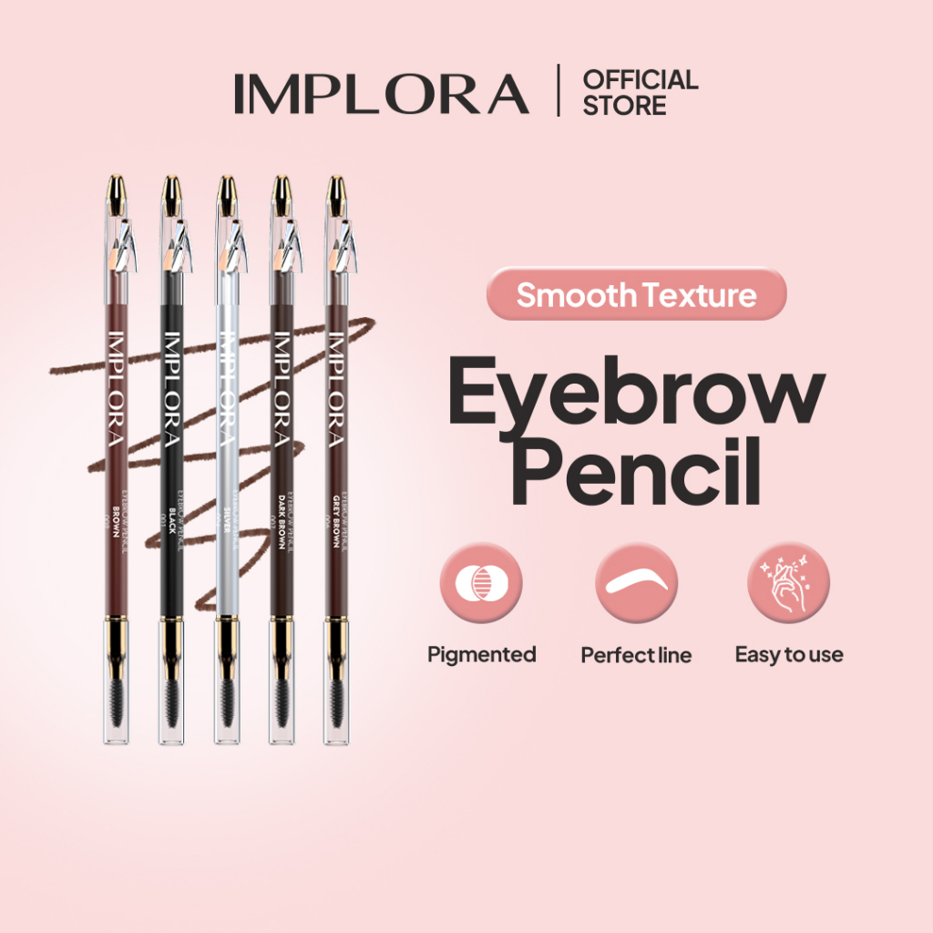 Implora Eyebrow Pencil 2In1 / Pensil Alis Implora Murah