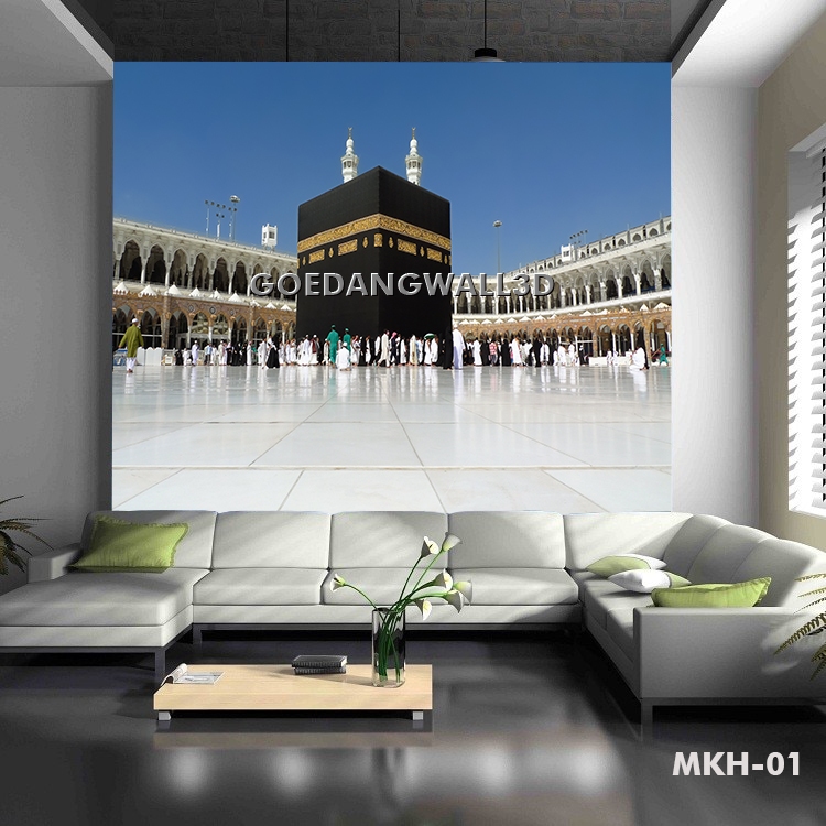 wallpaper custom 3D islami Motif kabah wallpaper custom stiker islami motif kabah - wallpaper mihrab