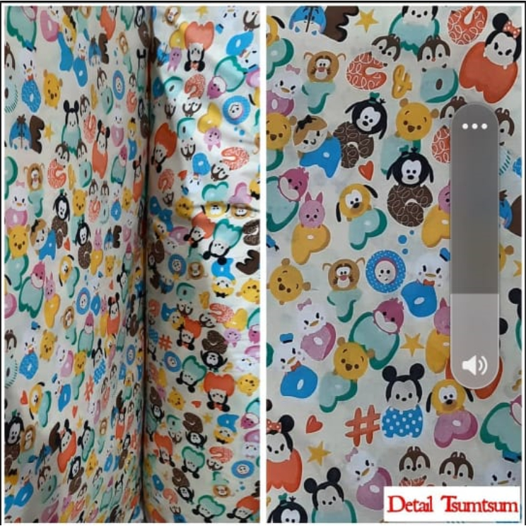 Kain Katun Meteran Motif Kartun Animasi Anak Anak Katun Lokal