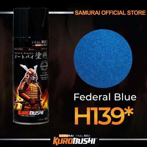 Samurai Paint H139* FEDERAL BLUE-CANDY BLUE-biru-blue-cat semprot-Pylox-Pilox-Pilok-motor-helm