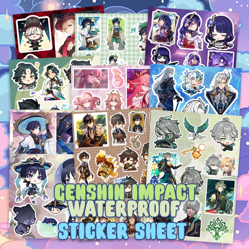 

Sticker GENSHIN IMPACT Mondstadt Liyue Inazuma Sumeru Fontaine Natland Snezhnaya Anemo Geo Pyro Electro Cyro Hydro Dendro Archon