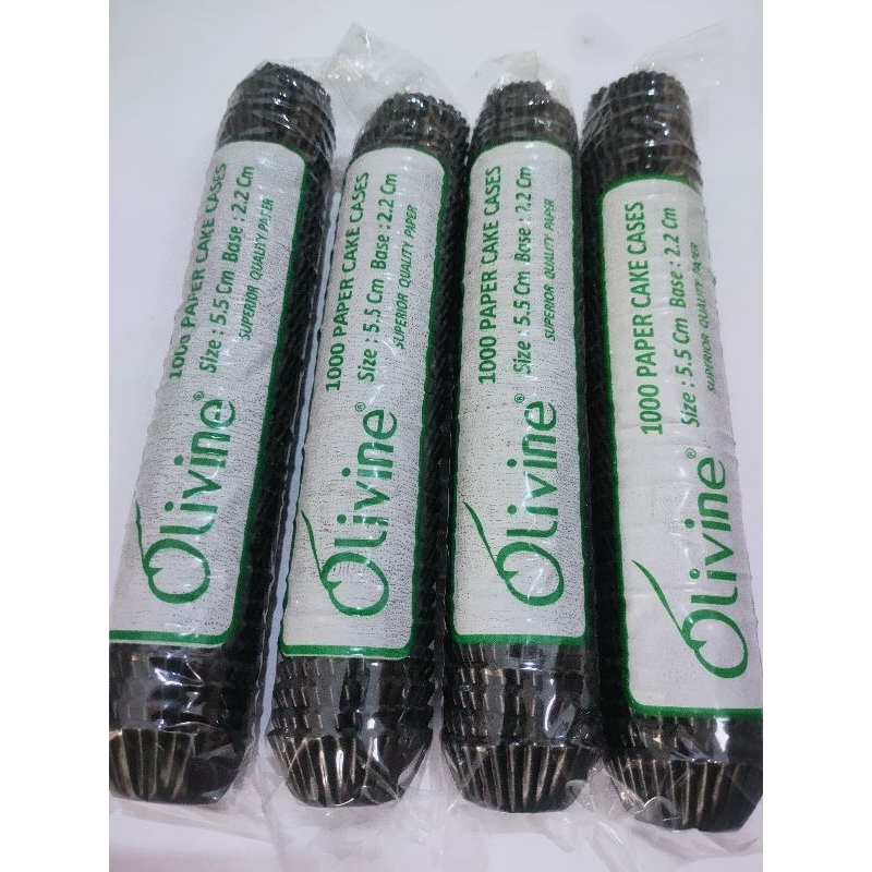 1000 PCS CUP KUE COKLAT KACANG/CUP CASES NASTAR 5,5 CM HITAM