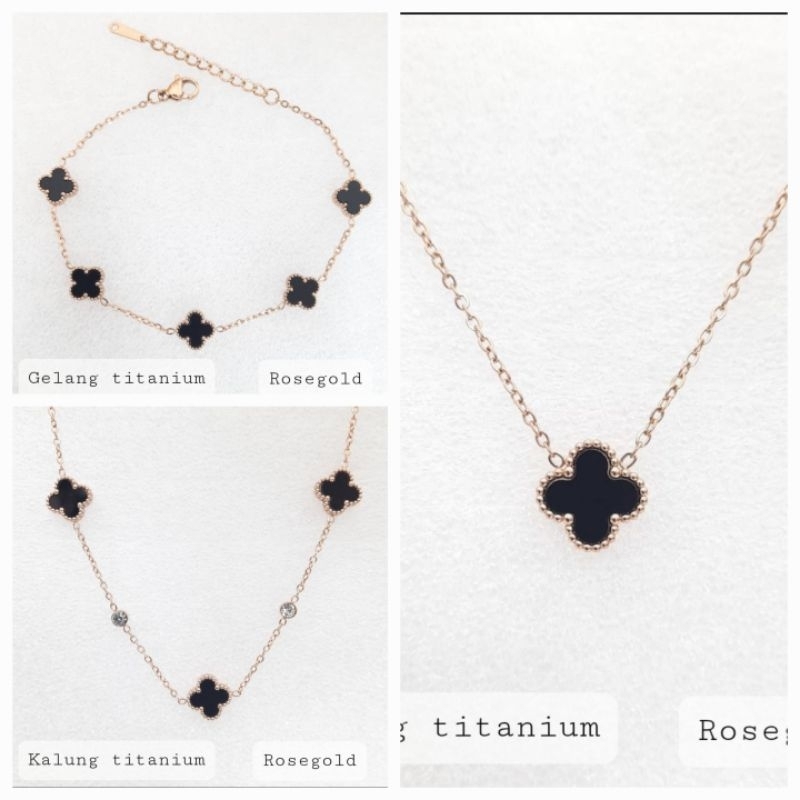 kalung titanium wanita anti karat gelang titanium