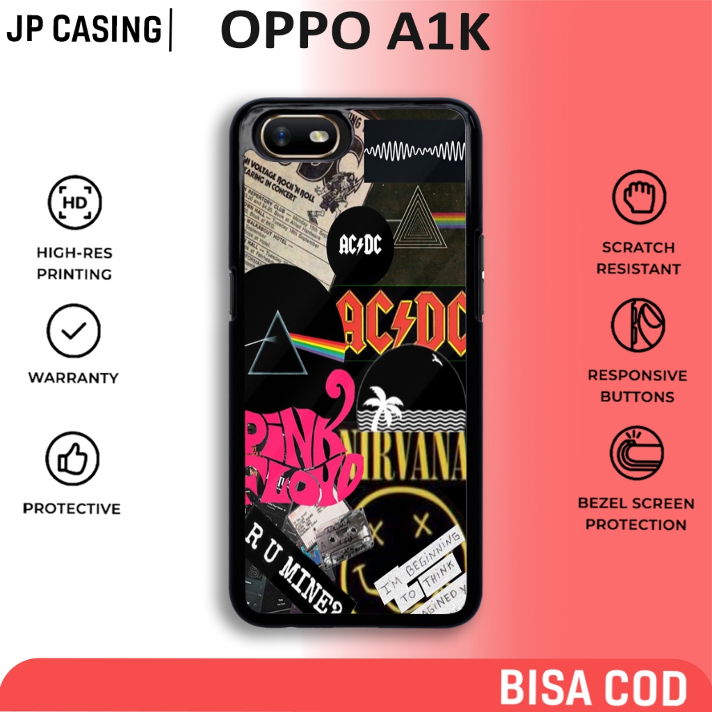 case oppo a1k terbaru motif aesthetic band 03 style desain keren lucu casing cowok cewek hp mewah ba