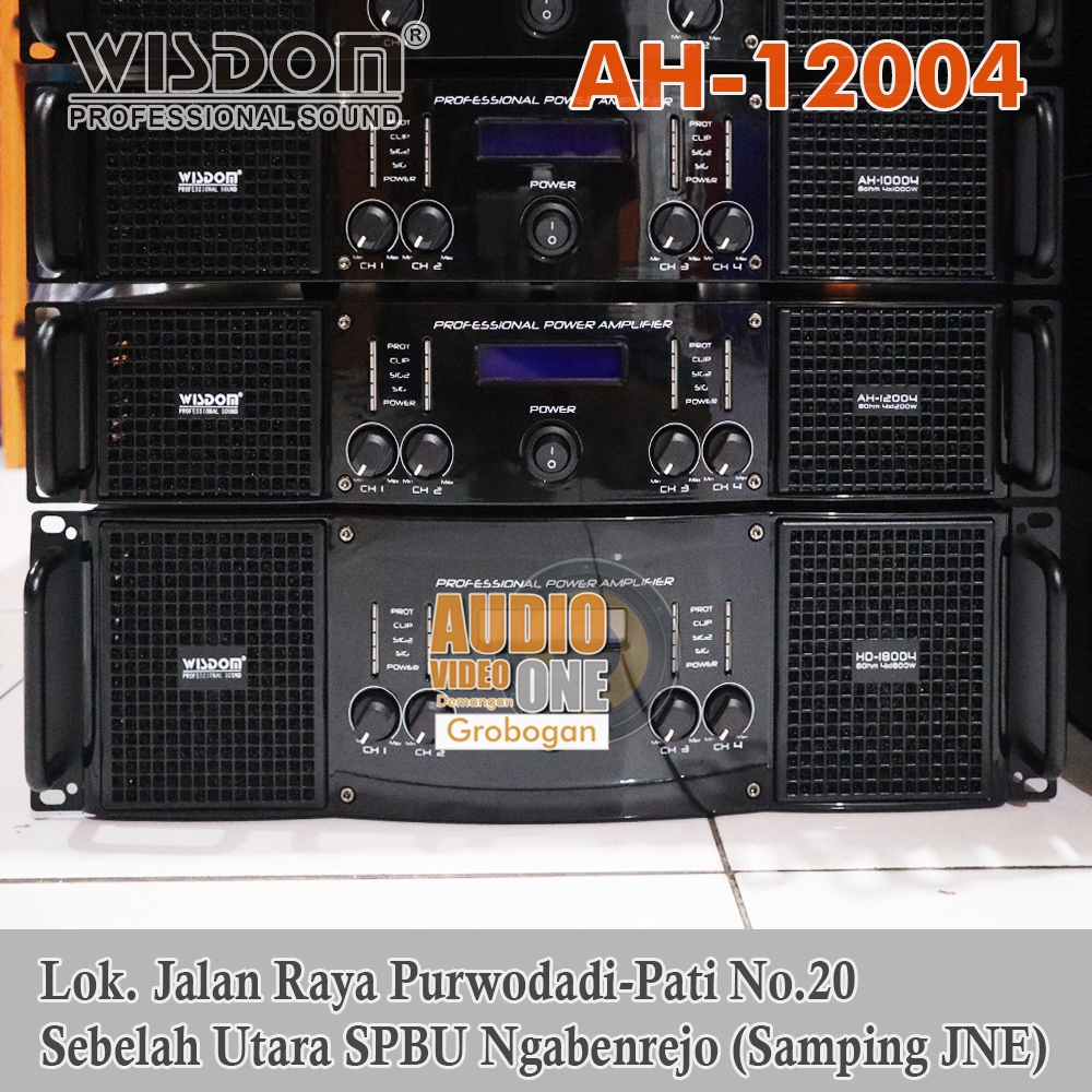 Power Wisdom AH12004 Original 4 x 1200 Watt 8 Ohm Power Amplifier Class H Bonus Packing Kayu