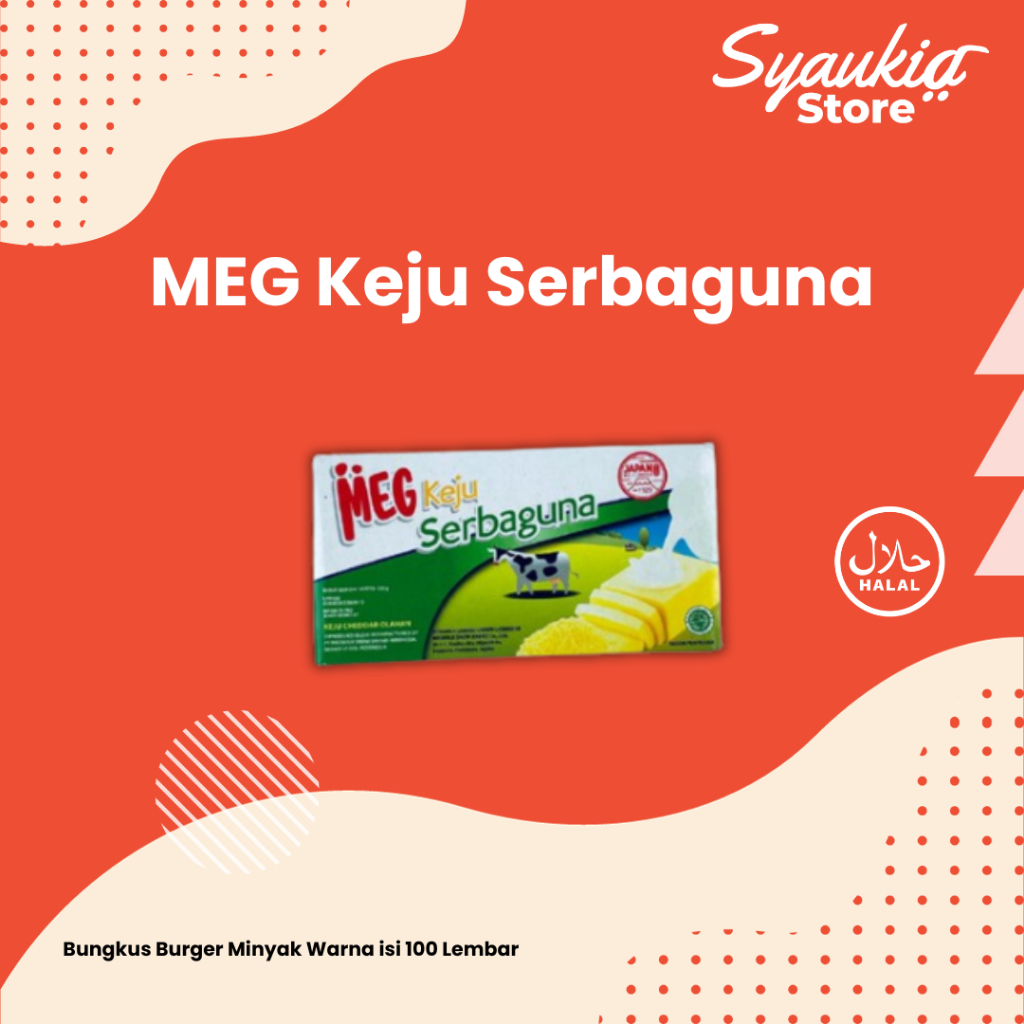 

Meg keju serbaguna 165g / Keju Cheddar Olahan