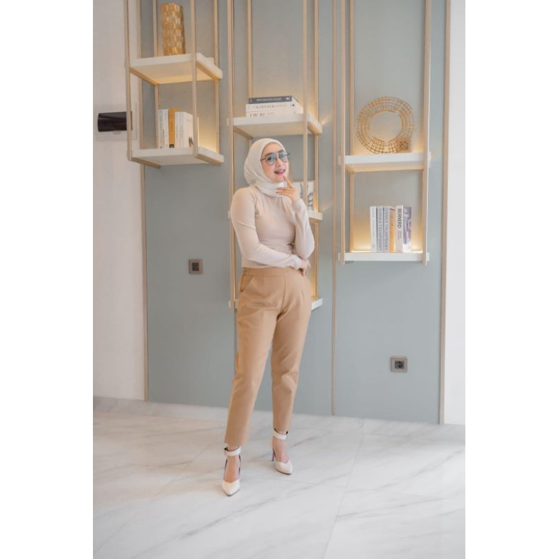 celana wanita full bahan katun twill/Desain steak panjang 7/8, by fauzira