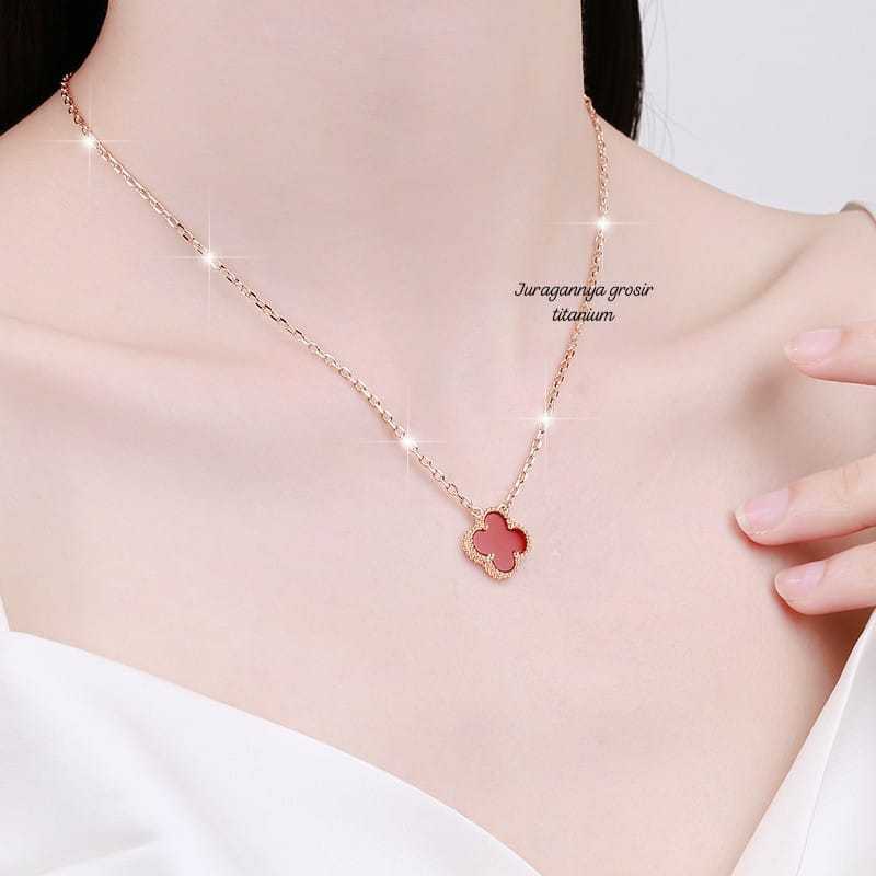 KALUNG TITANIUM DAUN SEMANGGI 1 UK 12MM ANTI LUNTUR & ANTI KARAT (COD)