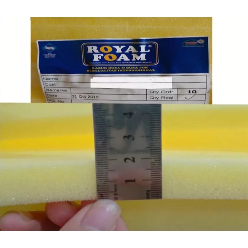 Piyugardening Busa Kasur Royal Foam Lembaran Tebal 2Cm 100X150Cm / 200X150Cm Busa Yellow Super Untuk