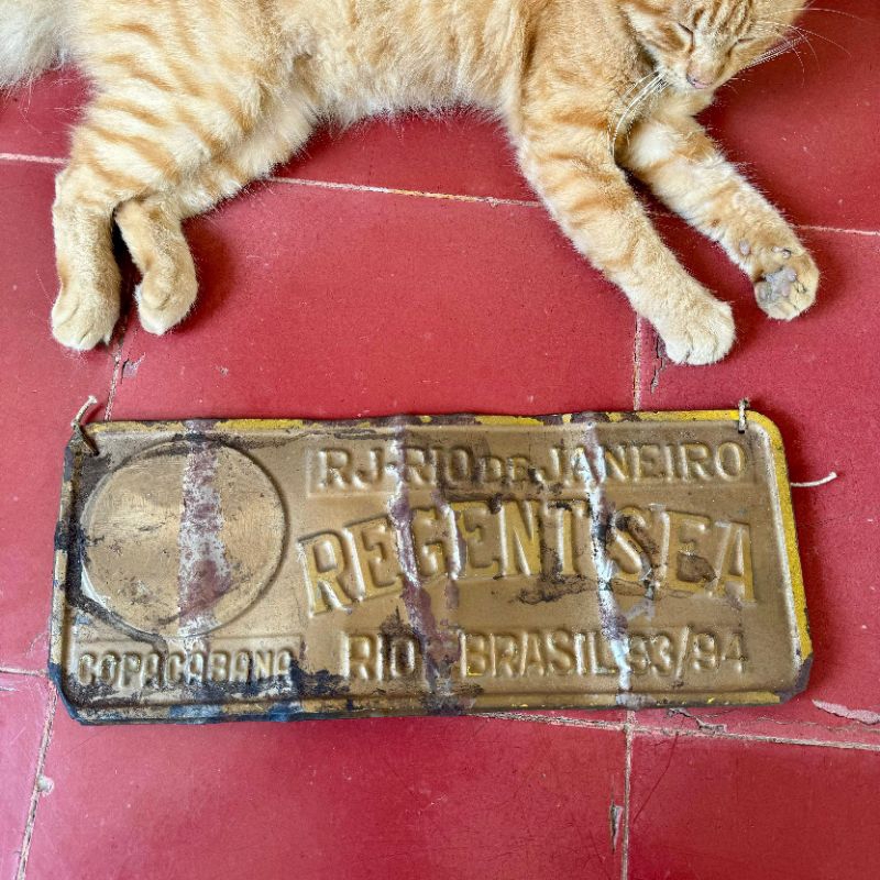 Plat Plakat Iklan Jadul Vintage Antik Lawas Bahan Embos Brasil 93/94