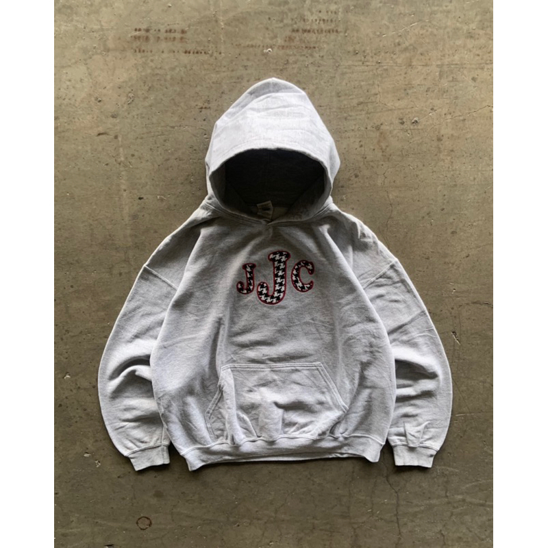 vtg gildan hoodie grey boxy