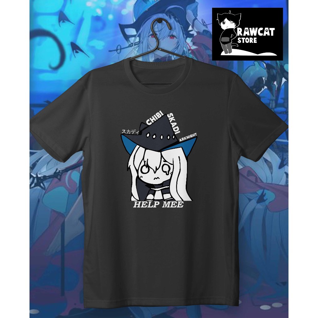 Kaos T-shirt Game Arknights,Chibi Skadi