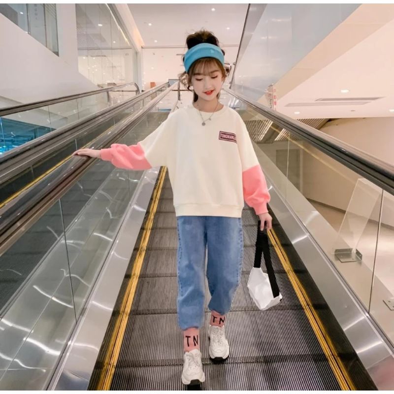 setelan anak junior import / setelan jeans ala korean style / setelan anak cewek tanggung 5-13 thn