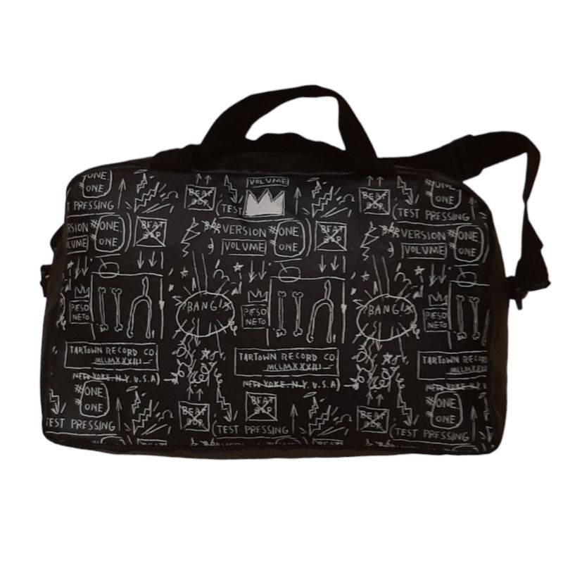 Duffle bag travel bag jean michel basquiat jmb aop hitam second