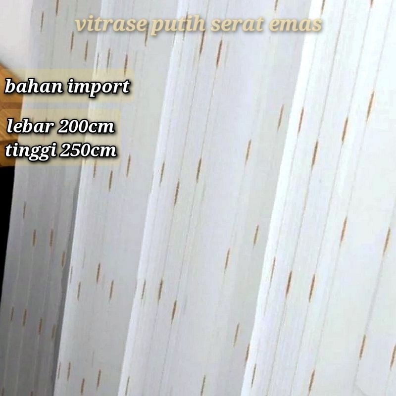 vitrase putih serat emas vitrase blackout tebal vitrase polos tebal murah gorden vitrase tirai vitra